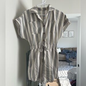 Cupshe striped Button-Up Romper